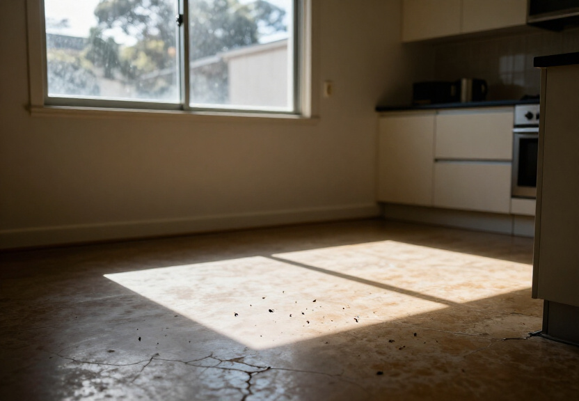 Cockroach infestation in a Camellia kitchen before treatment